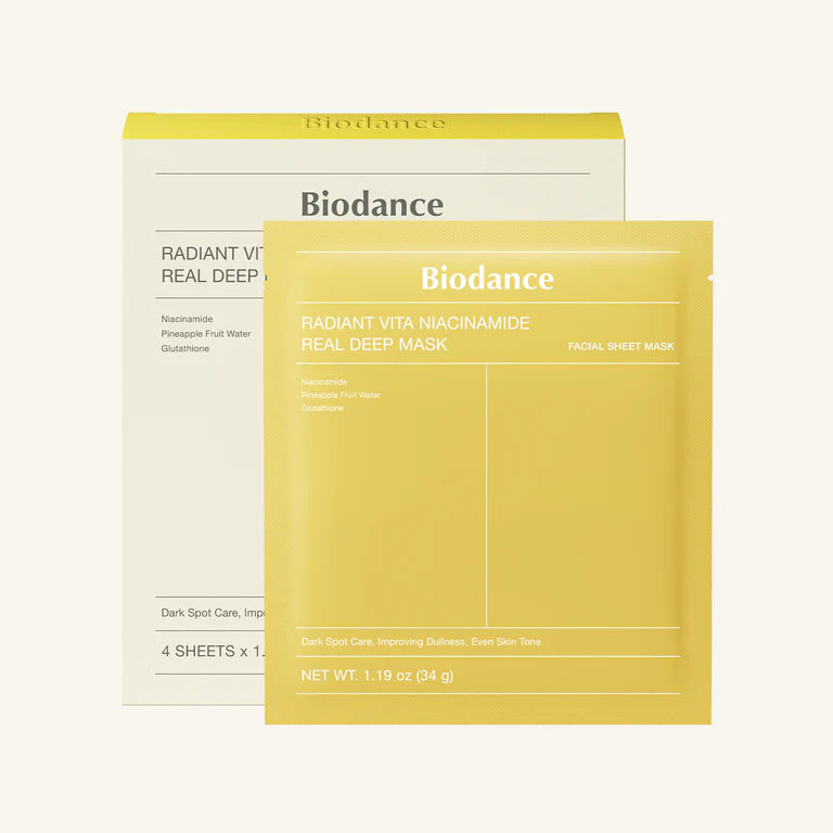 Biodance Radiant Vita Niacinamide Real Deep Mask - 1 Box of 4 Sheets main product photo