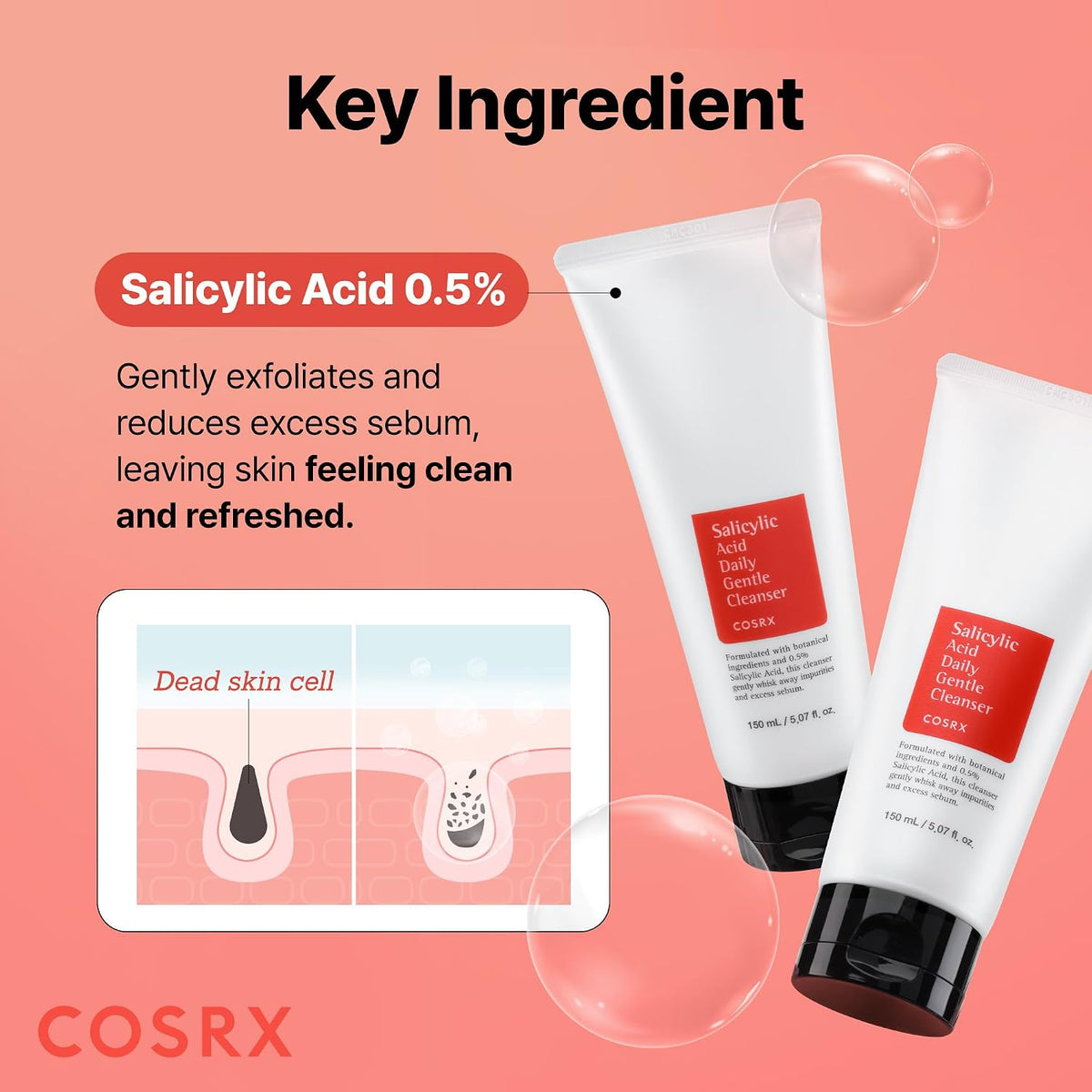 COSRX Salicylic Acid Daily Gentle Cleanser product detail image 3
