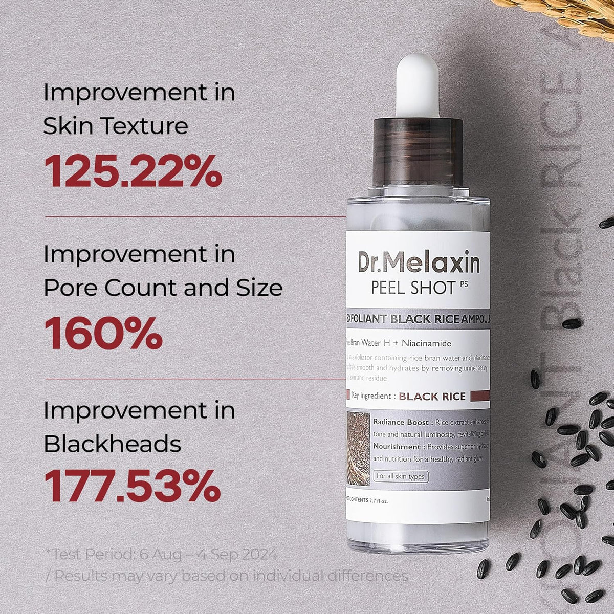 Dr. Melaxin Peel Shot Exfoliating Black Rice Ampoule product detail image 2